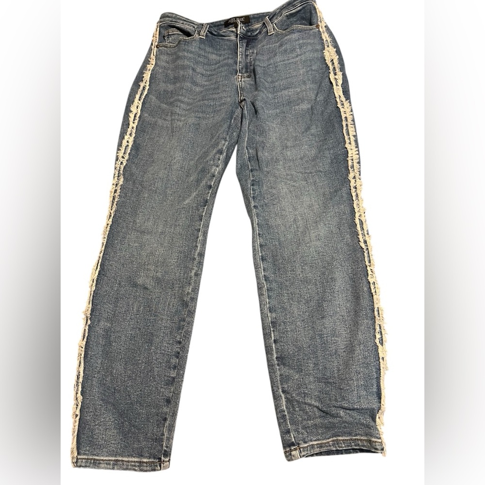 Judy Blue Slim Fit Denim Jeans with fringe detail NWOT 15/32